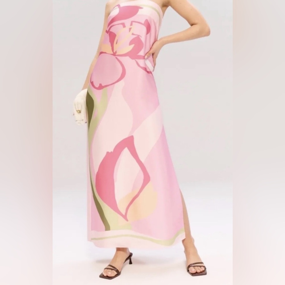 Abercrombie & Fitch Strapless Pink Floral Dress